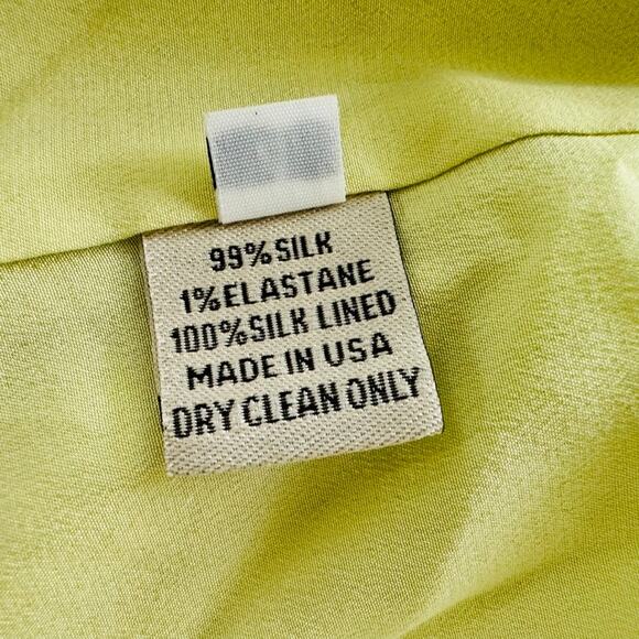 Lela Rose Chartreuse Yellow Maxi Dress Size 4 Silk Formal Wedding High Neck - Picture 7 of 10